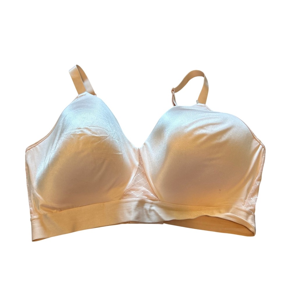 Bali Comfort Revolution Wireless Bra 42DD Peach Seamless Full Coverage 3458
